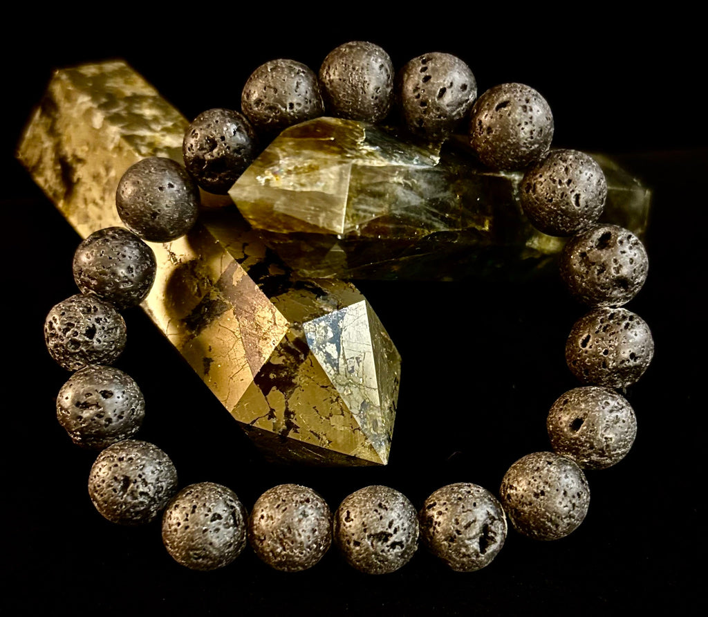 Grounded Energy Lava Rock Bracelet – Strength • Stability • Protection (10mm, Small Wrists)