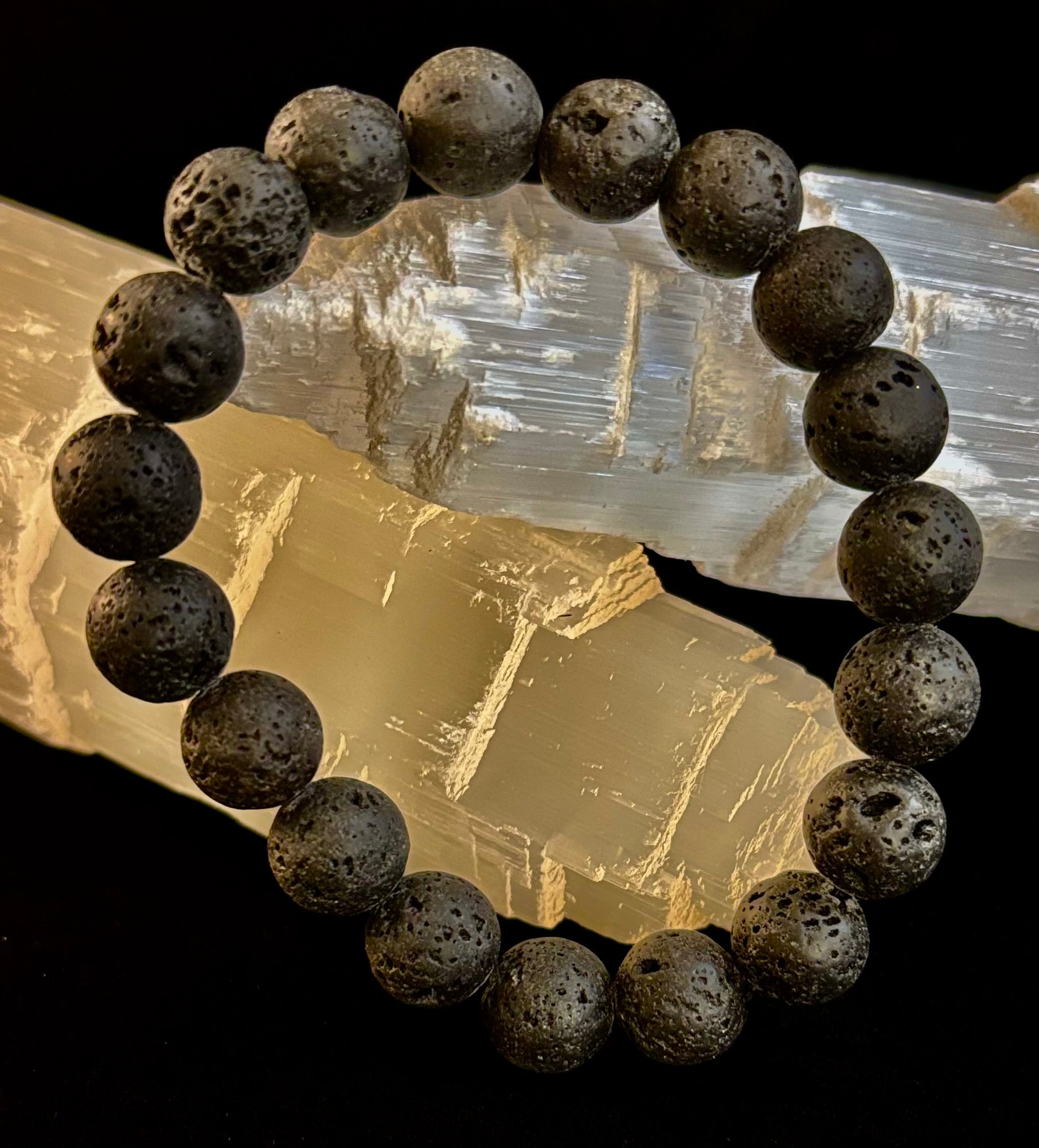 Grounded Energy Lava Rock Bracelet – Strength • Stability • Protection (10mm, Small Wrists)