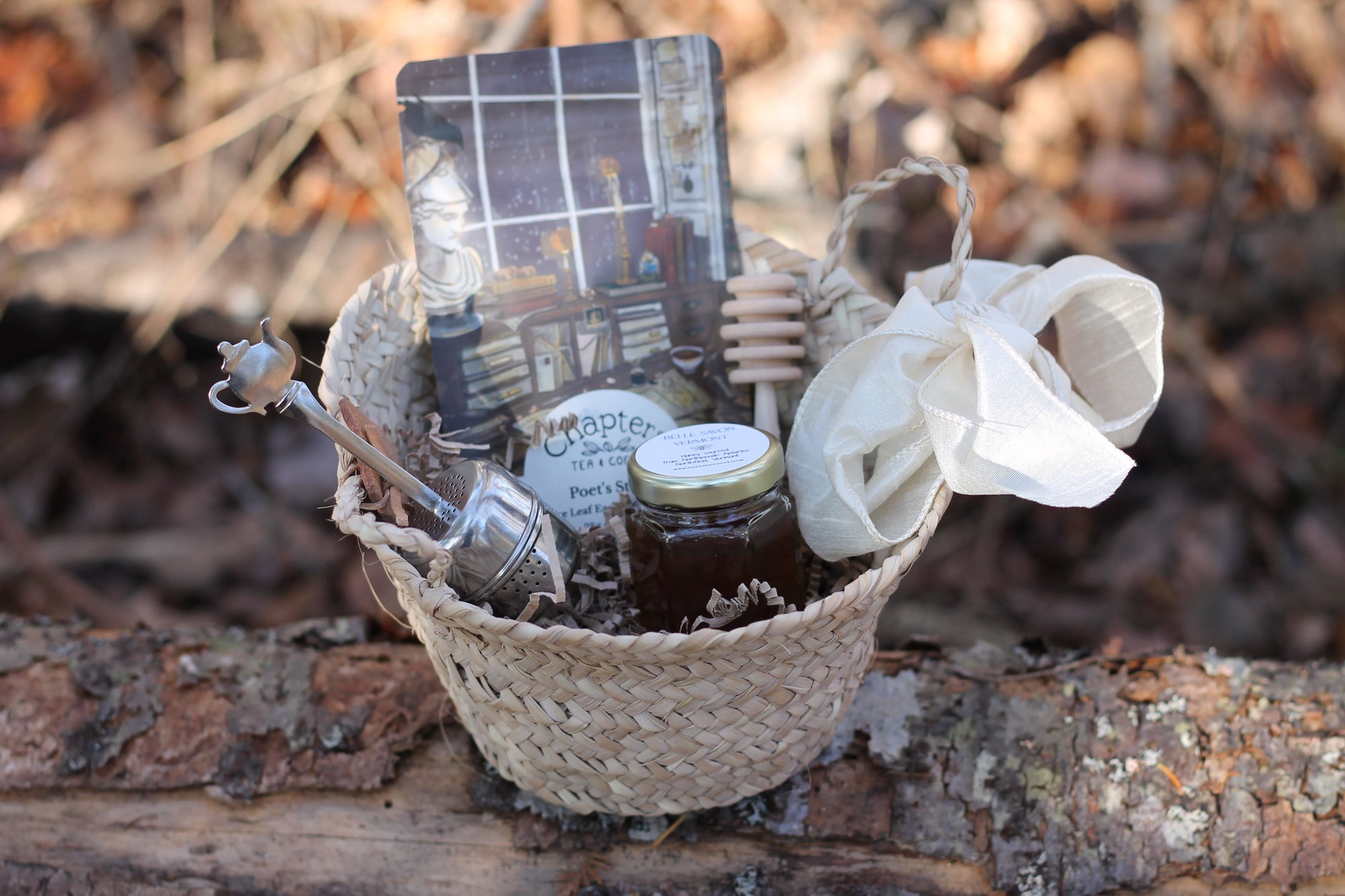 Tea Party Hostess Gift Set-Loose Leaf Tea, Teapot Tea Strainer, Organic Honey, Time Party