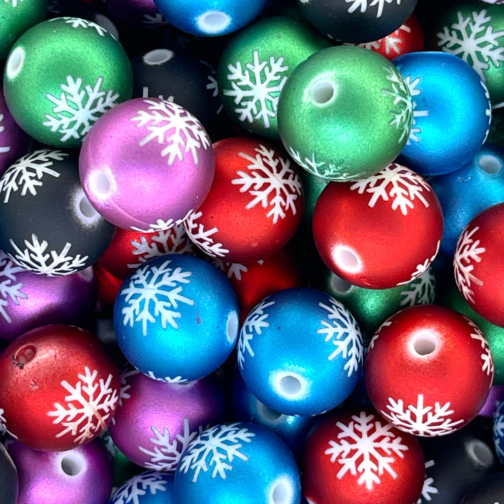 Christmas Snowflakes Acrylic Beads
