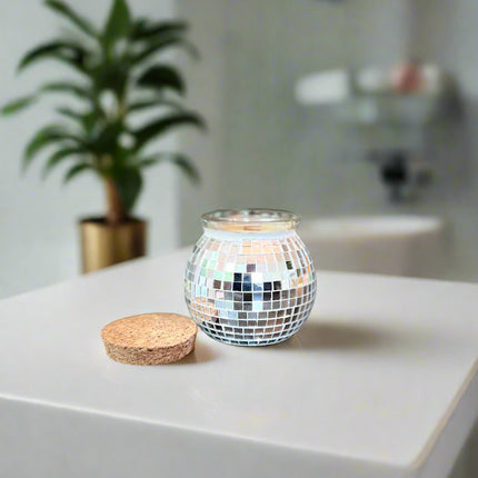 Silver Lining Disco Ball Candle