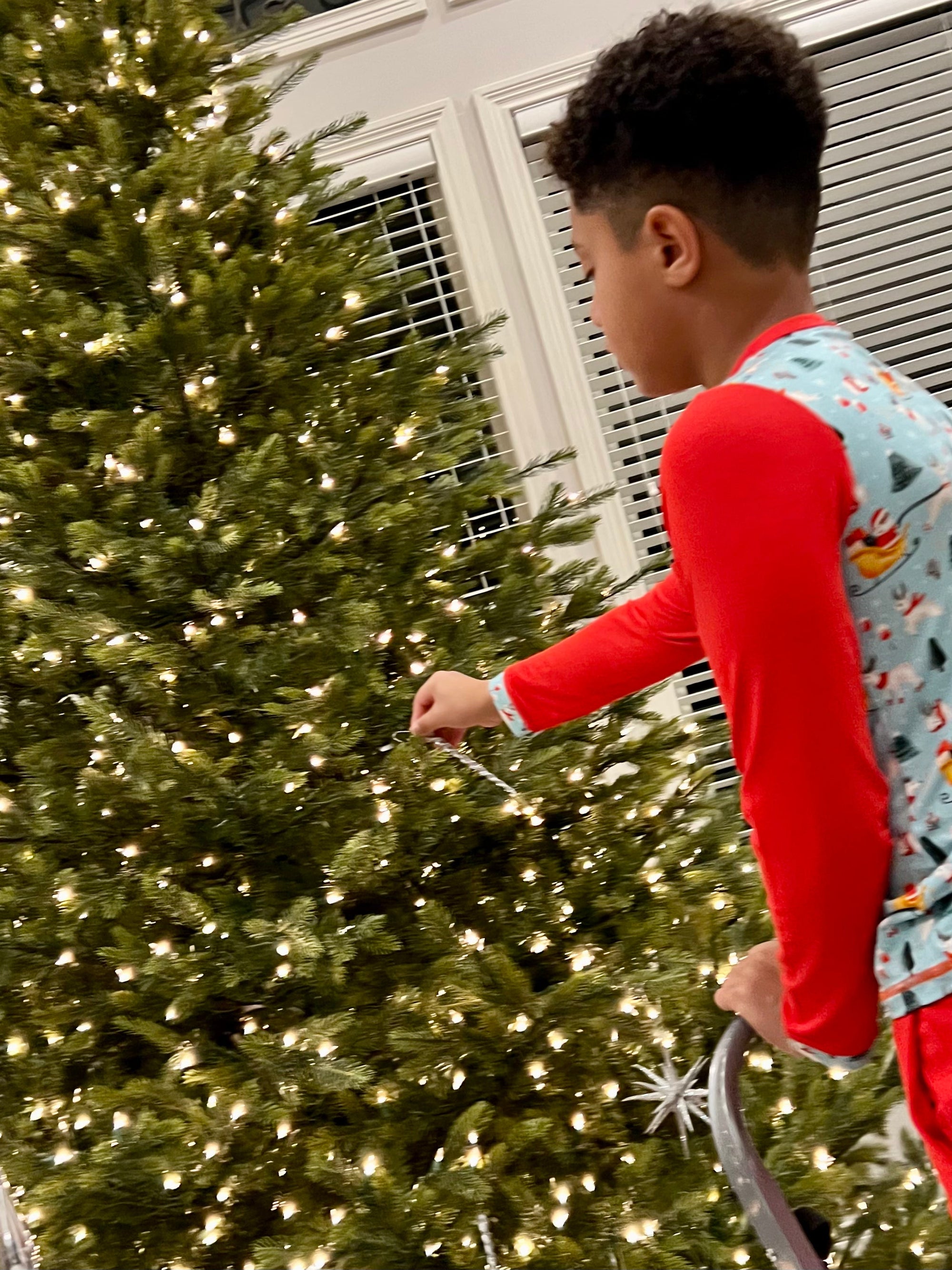 Boys Dark Santa Bamboo Holiday Pajamas