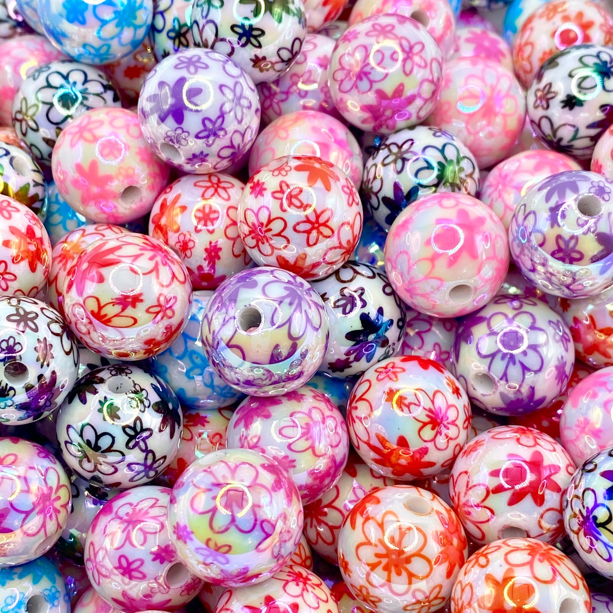 Happiness Blooms from Within Acrylic Beads