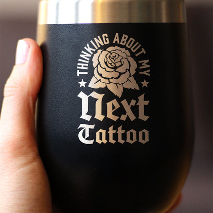 Next Tattoo Insulated Wine Tumbler with Sliding Lid Gifts for Tattoo Artist 12oz Stainless Steel Tumbler