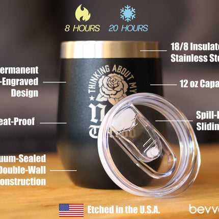 Next Tattoo Insulated Wine Tumbler with Sliding Lid Gifts for Tattoo Artist 12oz Stainless Steel Tumbler