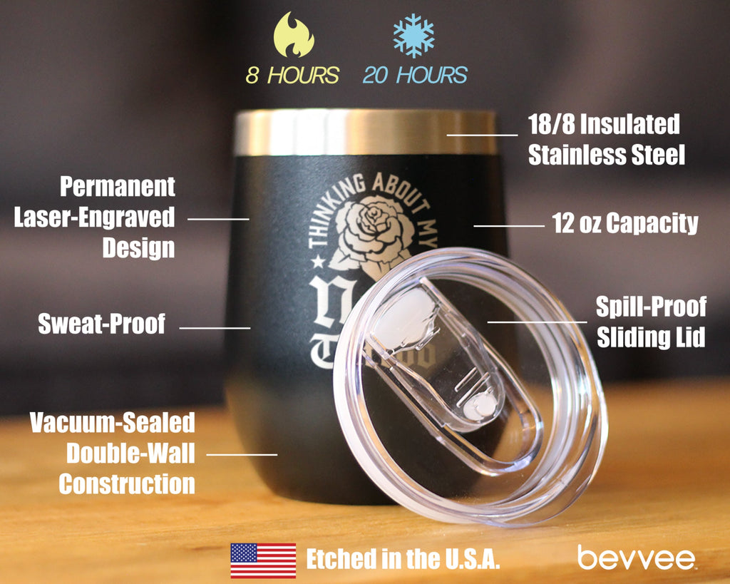 Next Tattoo Insulated Wine Tumbler with Sliding Lid Gifts for Tattoo Artist 12oz Stainless Steel Tumbler
