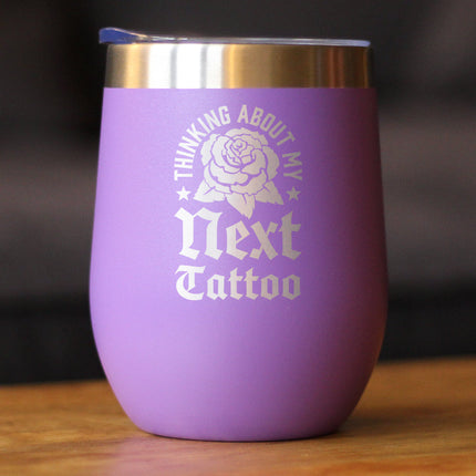 Next Tattoo Insulated Wine Tumbler with Sliding Lid Gifts for Tattoo Artist 12oz Stainless Steel Tumbler