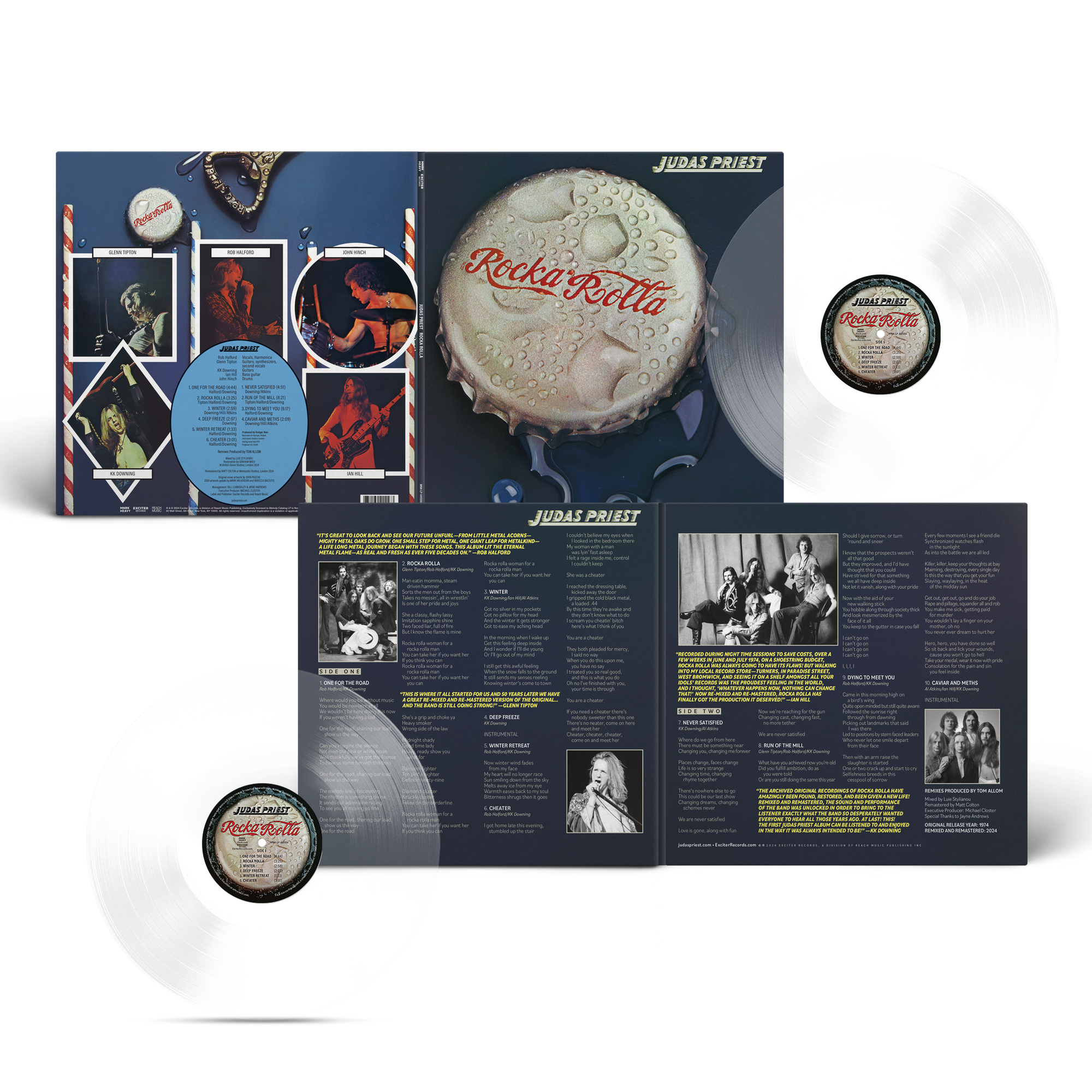 Judas Priest - Rocka Rolla 50th Anniversary Glass Clear Vinyl