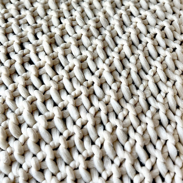 Soft Chunky Knitted Cream Throw Blanket