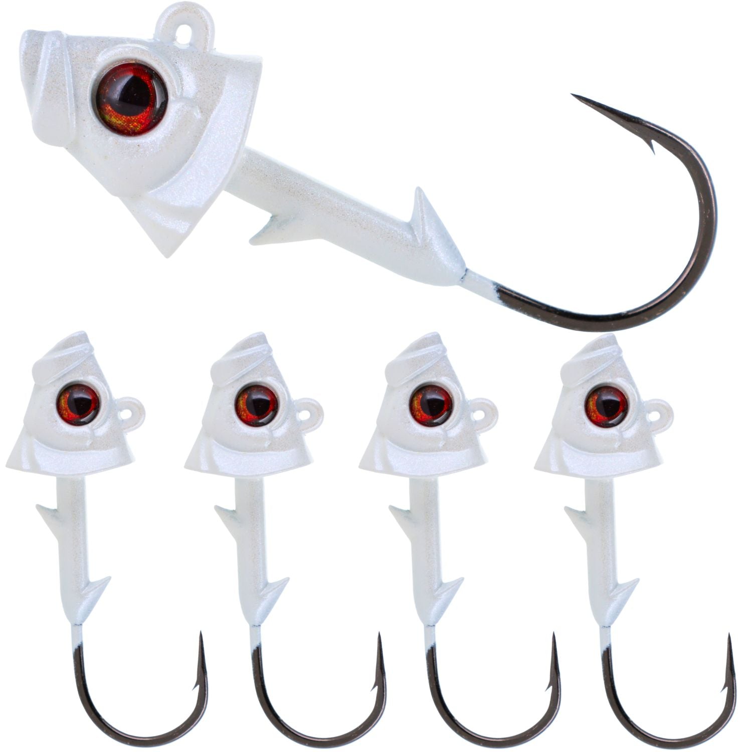 Reaction Tackle Lead Fish Head Jigs - 5-PACK - New