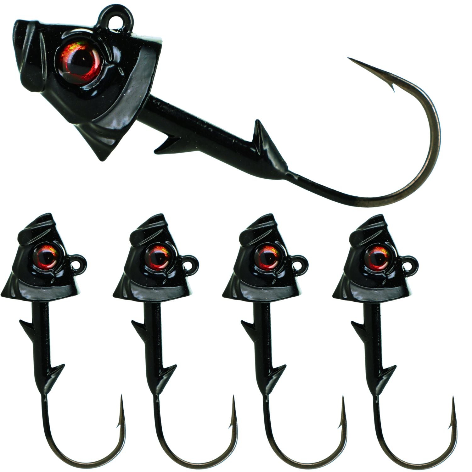 Reaction Tackle Lead Fish Head Jigs - 5-PACK - New