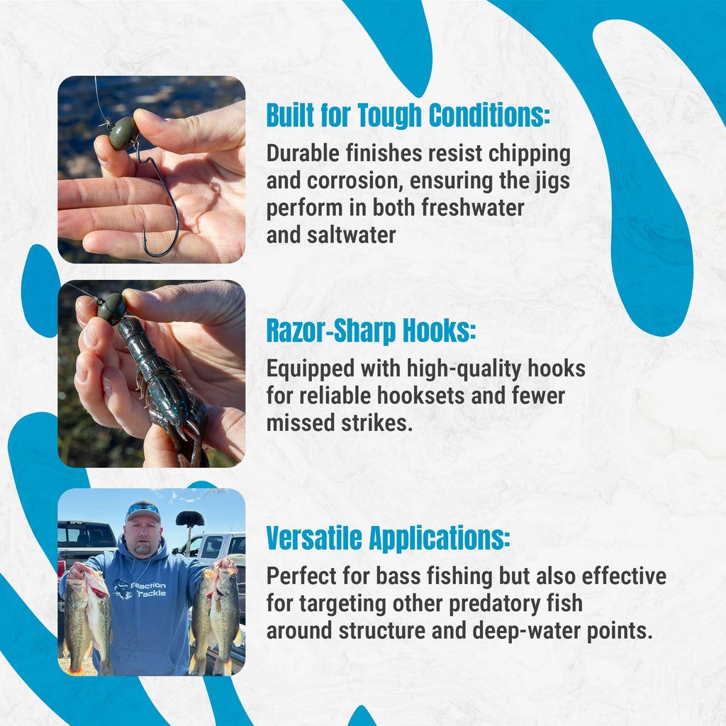 Reaction Tackle Lead Swing Football Jigs- 5-PACK - New