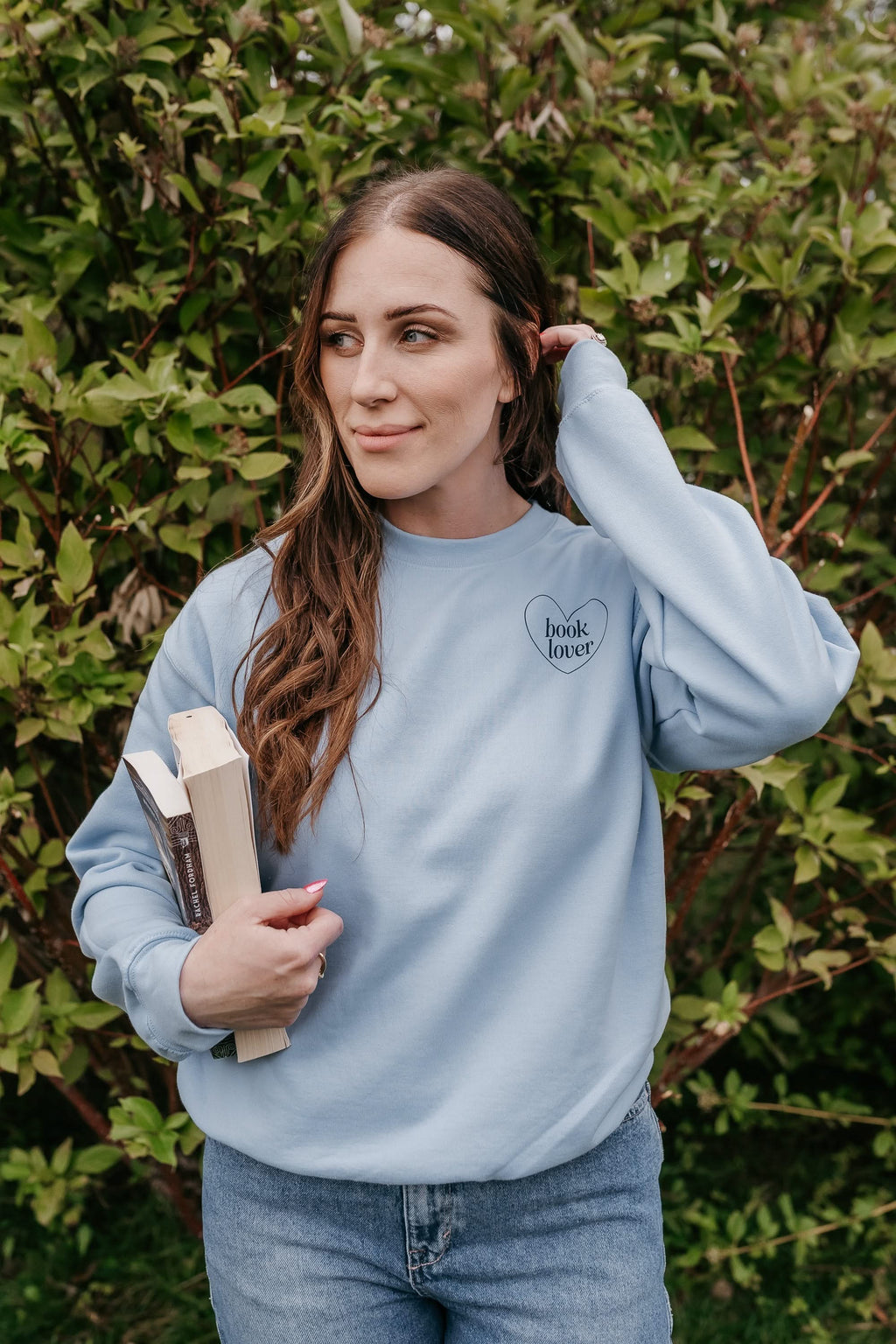 Book Lover. What Are You Reading? - Light Blue w/ Navy - Basic Fleece