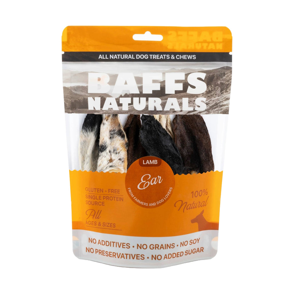 BAFFS NATURALS All-Natural Premium Lamb Ear Dog Chews – (3.5oz Bag)
