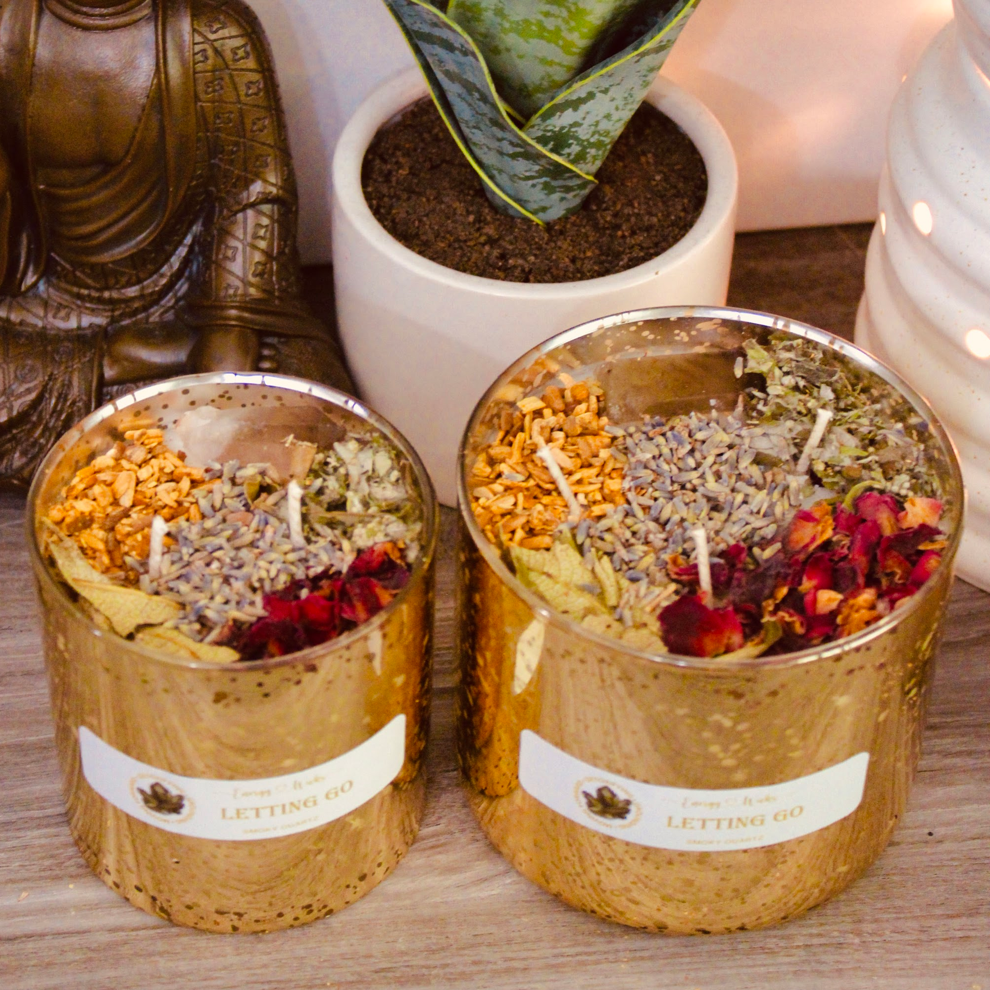 3 Wick Letting Go Crystal Candle