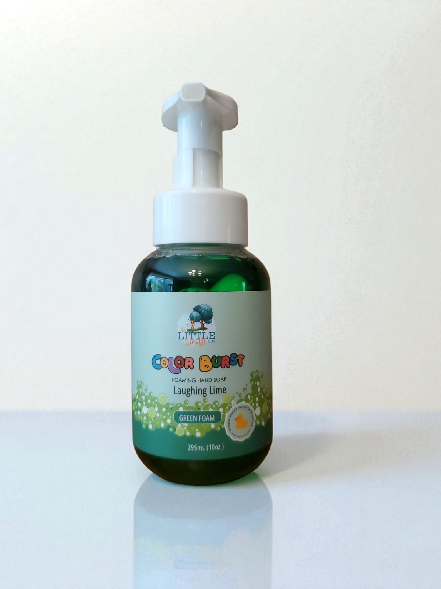 Non-toxic Colorful Foaming Hand Soap for Kids. Green Foam. Lime Scented