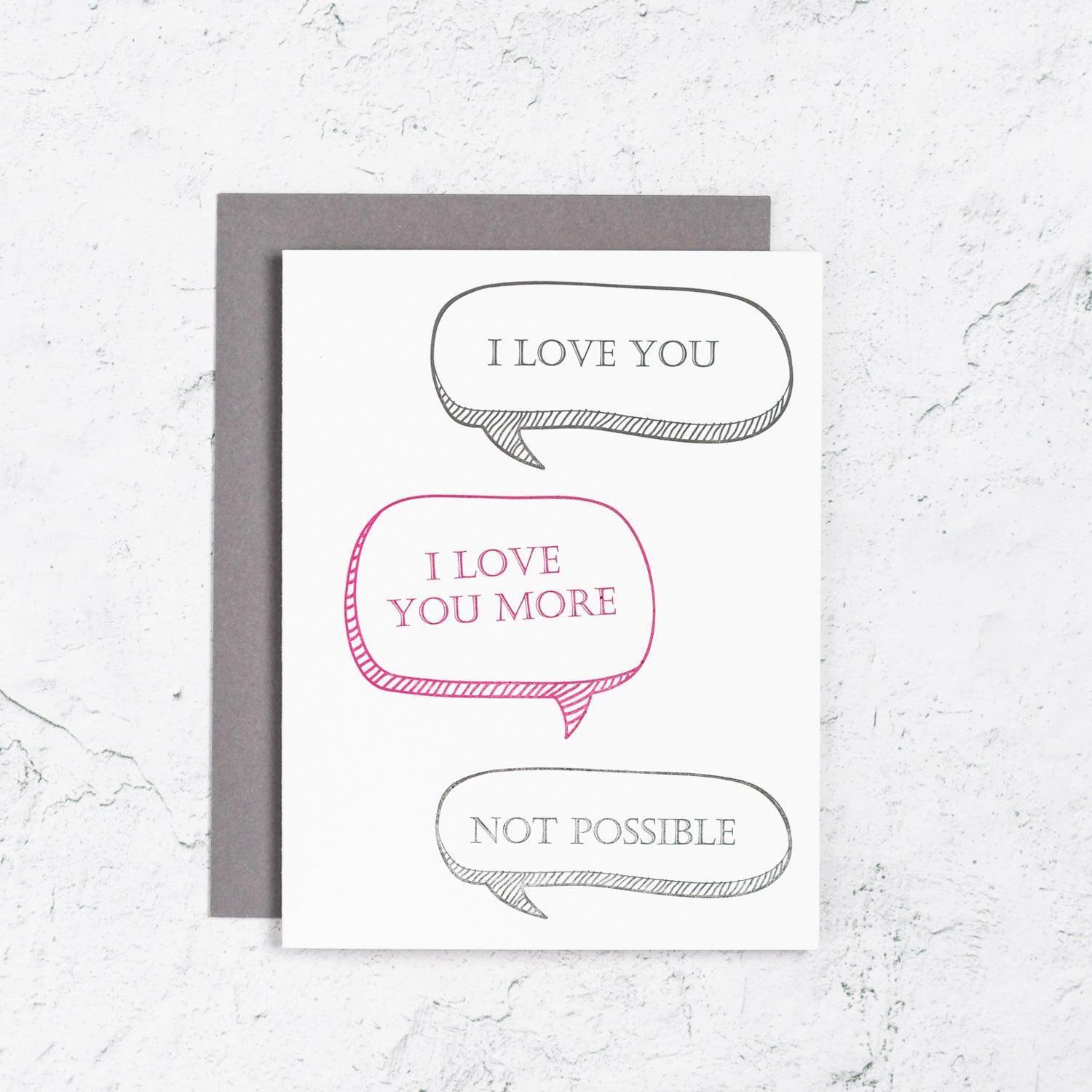 Love You More Text Card