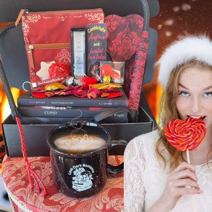 Valentines gift bundle - combines spa gift basket with dark romance book box