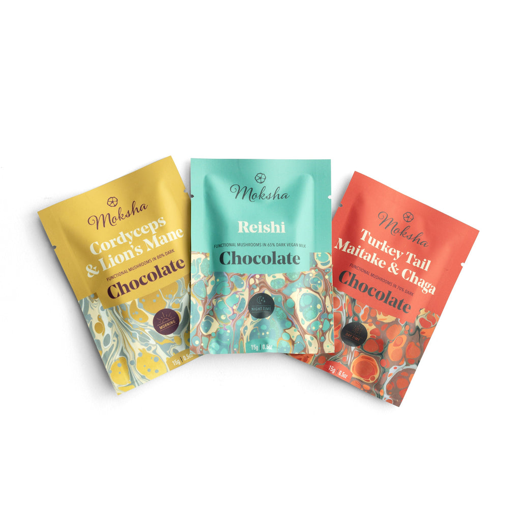 Mushroom Chocolate Tasting Sampler for Energy, Immunity, Rest