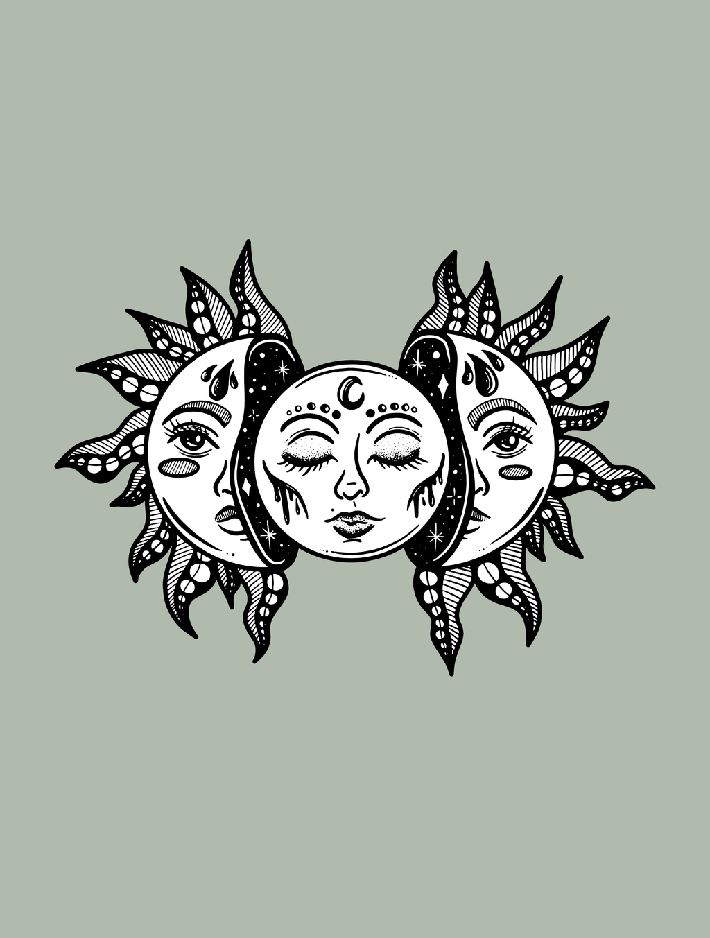 Sun and Moon · Cropped Hoodie