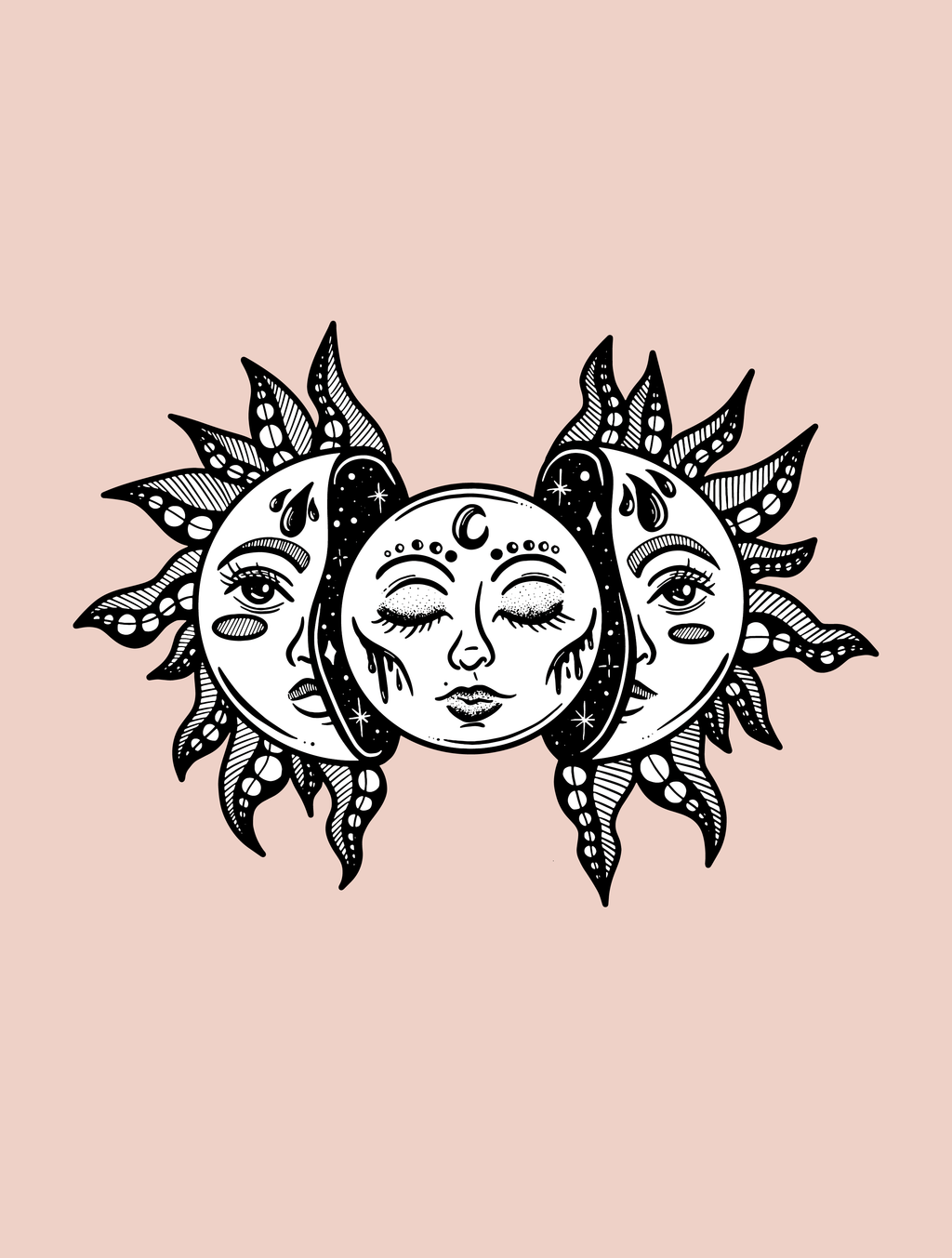 Sun and Moon · Cropped Hoodie