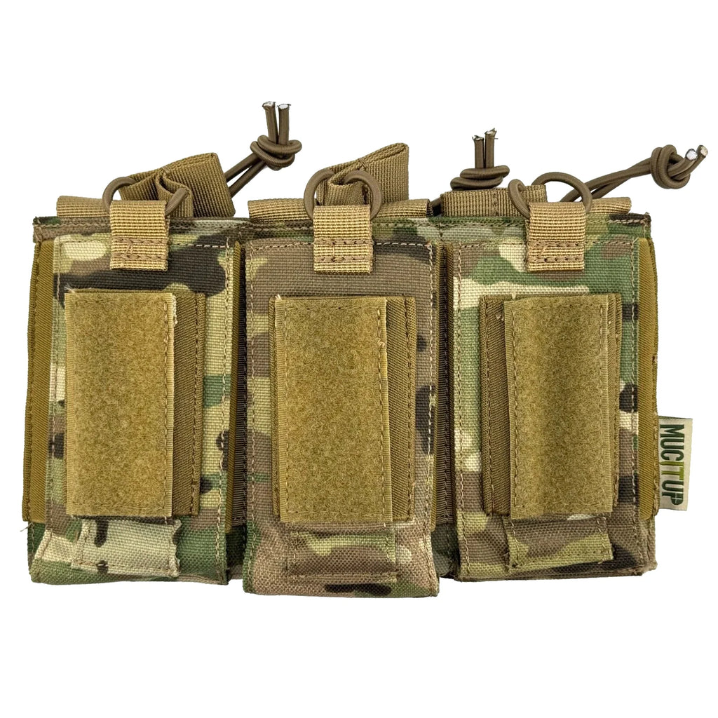 MUCTAC Kangaroo Triple Mag Pouch – 1000D Nylon, Holds 3 - 5.56 & 3 - 9mm Mags – MC