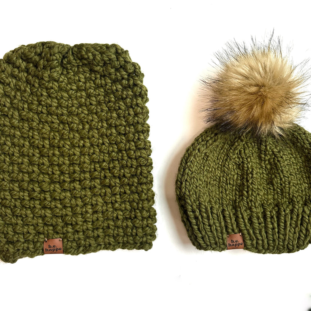 Crochet Simple Slouch Hat | Cilantro Green Slouchy Beanie