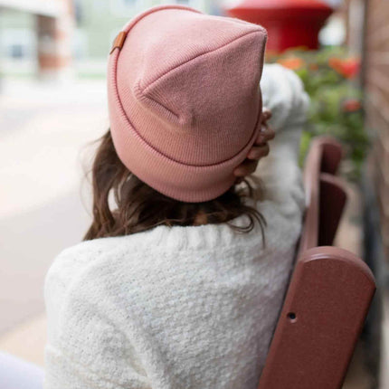 NEW HAAKWEAR H-Stitch Cuffed Beanie - Designed and Made in USA (Patented Design) - Pearl Pink