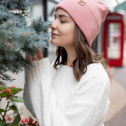 NEW HAAKWEAR H-Stitch Cuffed Beanie - Designed and Made in USA (Patented Design) - Pearl Pink