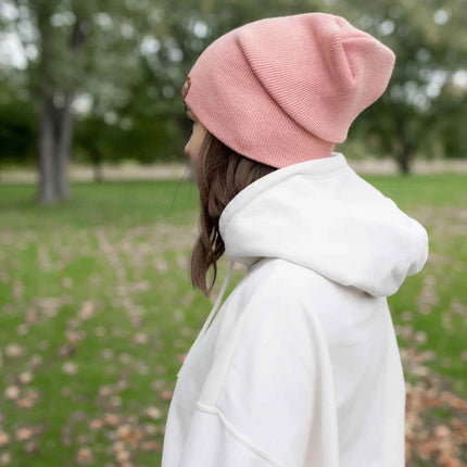 NEW HAAKWEAR H-Stitch Cuffed Beanie - Designed and Made in USA (Patented Design) - Pearl Pink