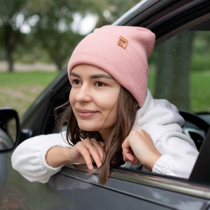 NEW HAAKWEAR H-Stitch Cuffed Beanie - Designed and Made in USA (Patented Design) - Pearl Pink