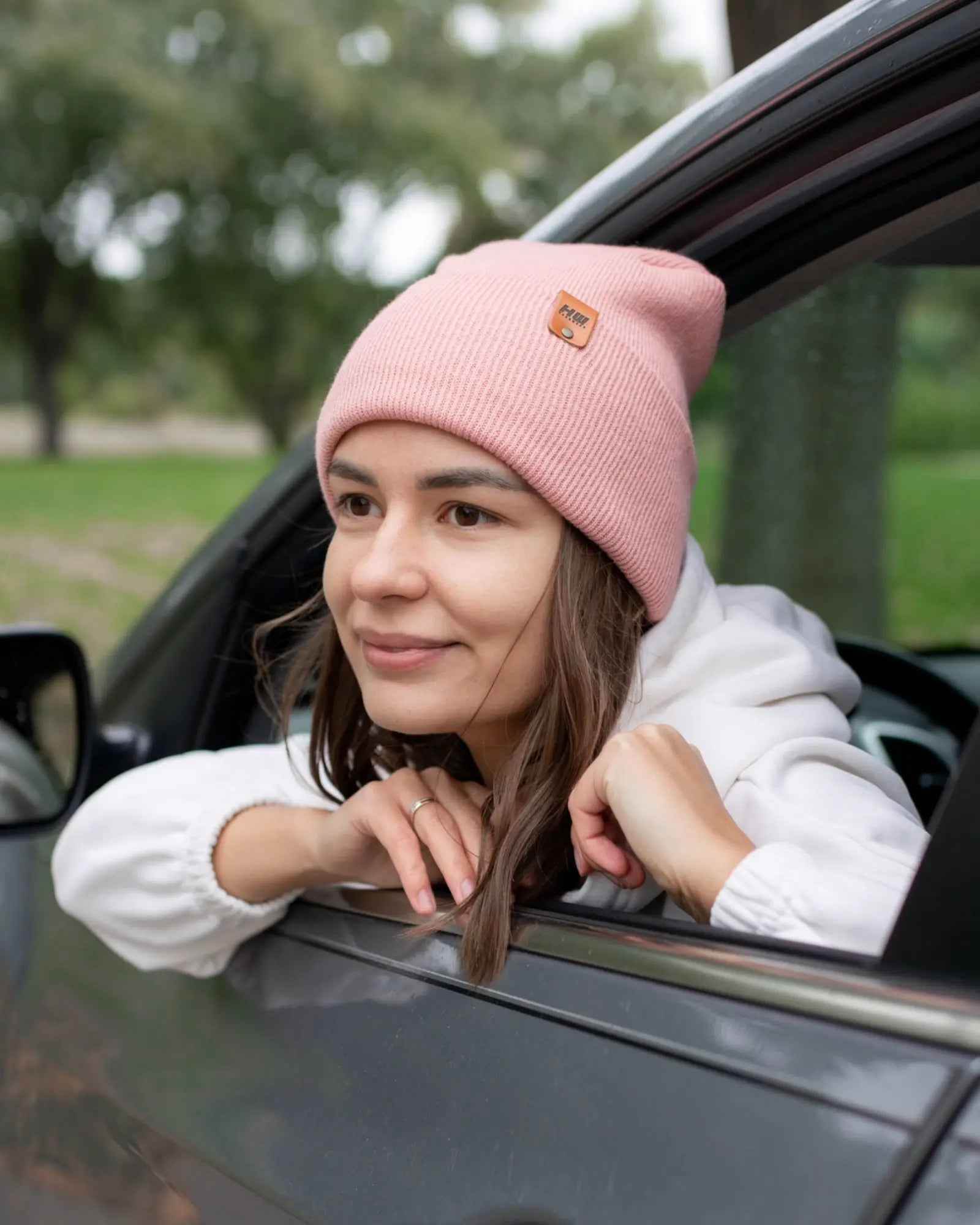 NEW HAAKWEAR H-Stitch Cuffed Beanie - Designed and Made in USA (Patented Design) - Pearl Pink