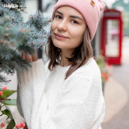 NEW HAAKWEAR H-Stitch Cuffed Beanie - Designed and Made in USA (Patented Design) - Pearl Pink