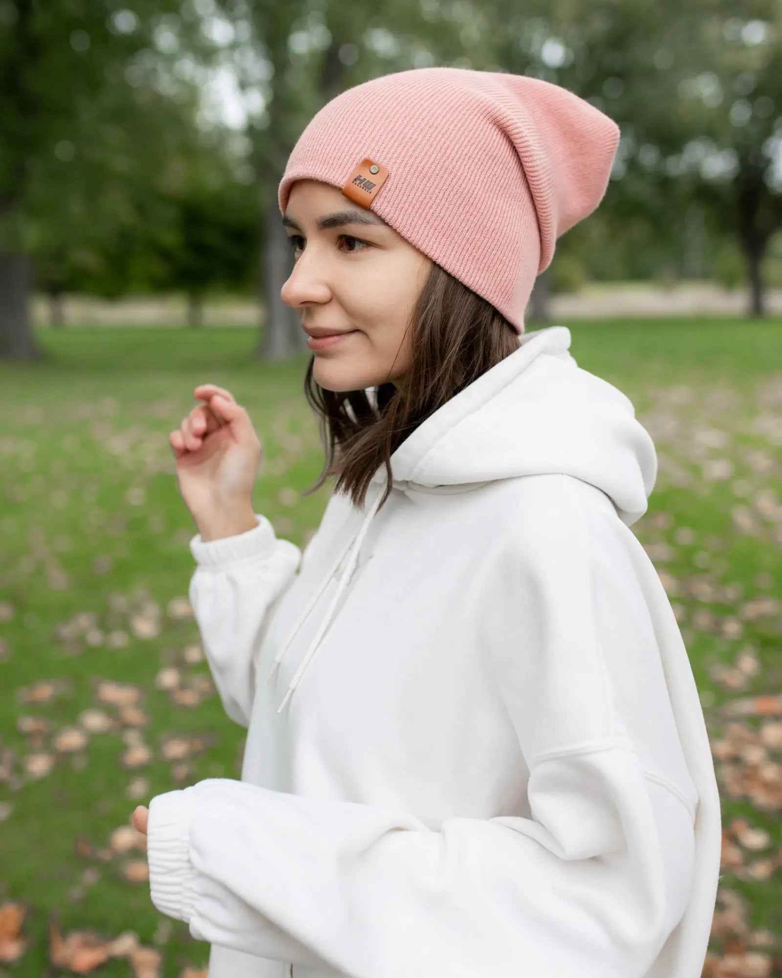 NEW HAAKWEAR H-Stitch Cuffed Beanie - Designed and Made in USA (Patented Design) - Pearl Pink