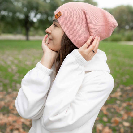 NEW HAAKWEAR H-Stitch Cuffed Beanie - Designed and Made in USA (Patented Design) - Pearl Pink
