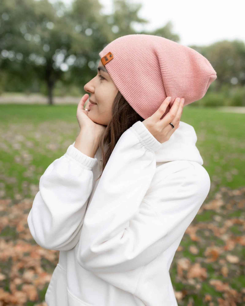 NEW HAAKWEAR H-Stitch Cuffed Beanie - Designed and Made in USA (Patented Design) - Pearl Pink
