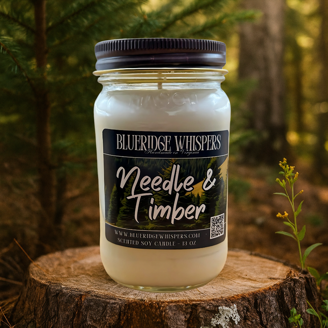 Timber & Needle – Fraser Fir Soy Candle | 16 oz Mason Jar