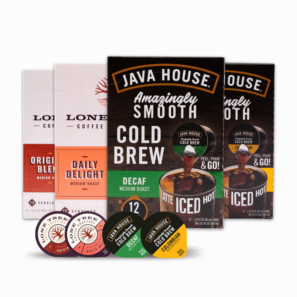 Coffee Mix - Variety Pack - 48 Pods - Java House Colombian, Java House Decaf, Lone Tree Original Blend, Lone Tree Daily Delight