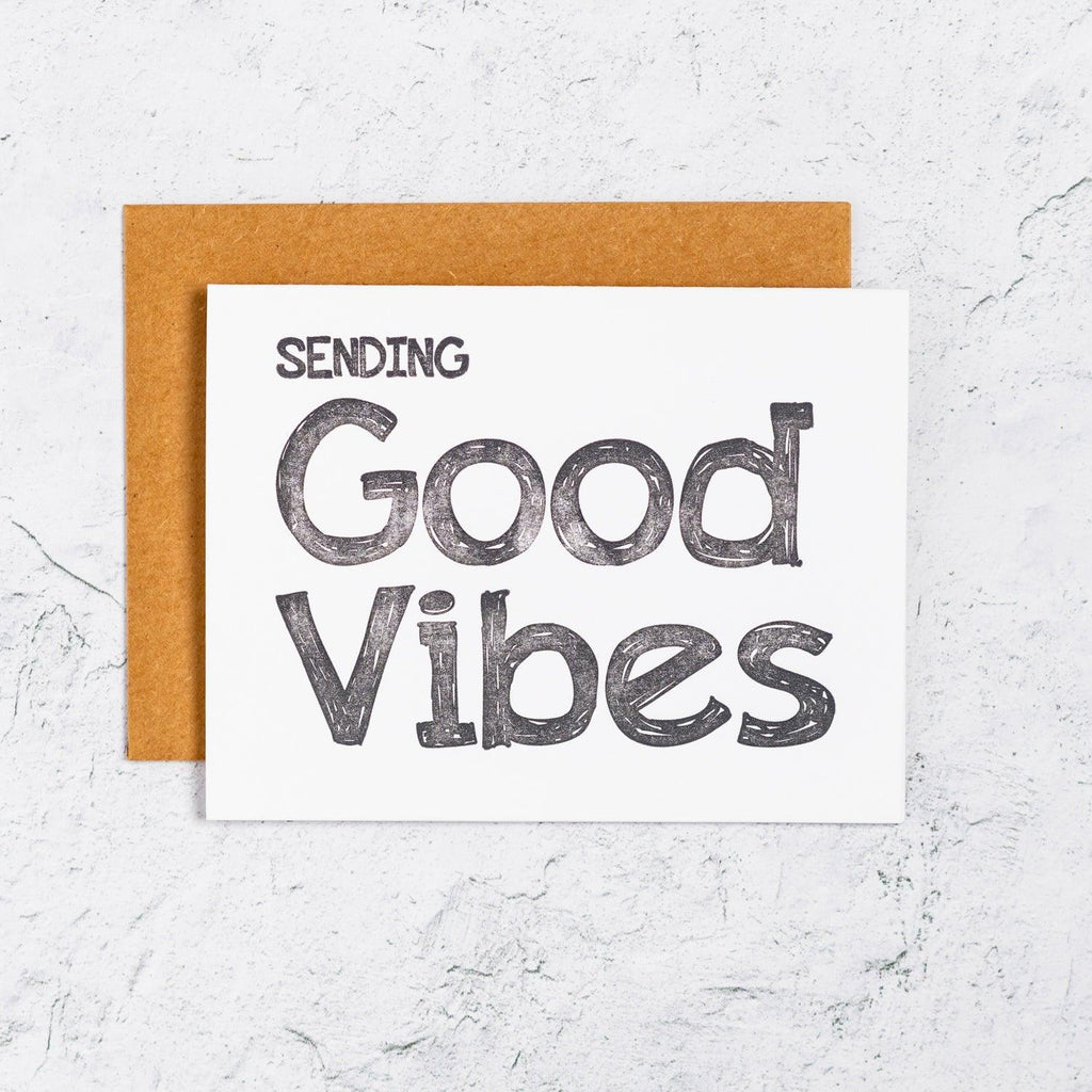 Sending Good Vibes Letterpress Card Box Set of 10