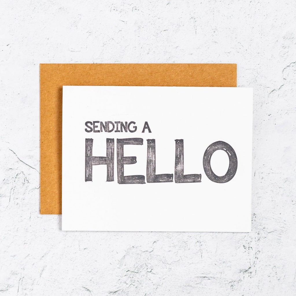 Sending a Hello Letterpress Card Box Set of 10