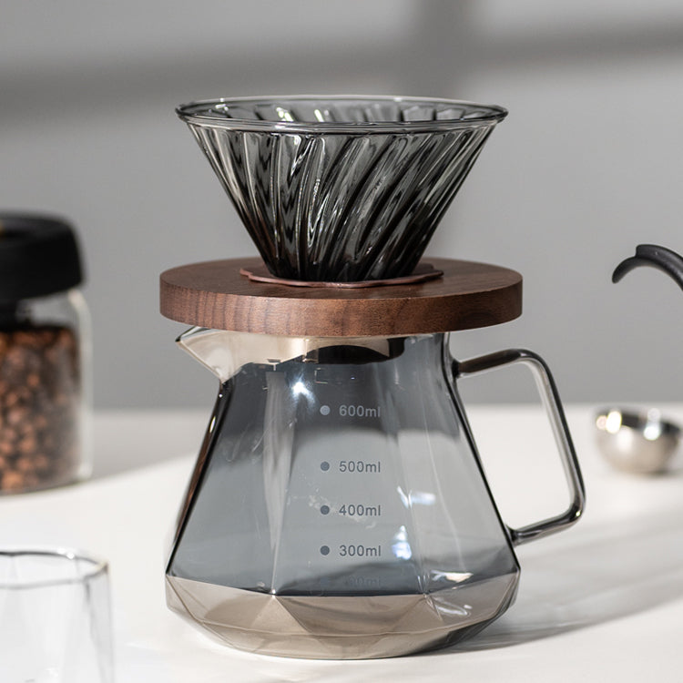 Coffee Brewing V60 Set with Walnut Wood Holder