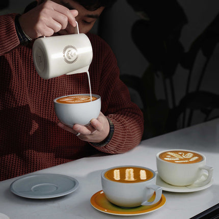 Embossed Ceramic Latte Cup 280ml