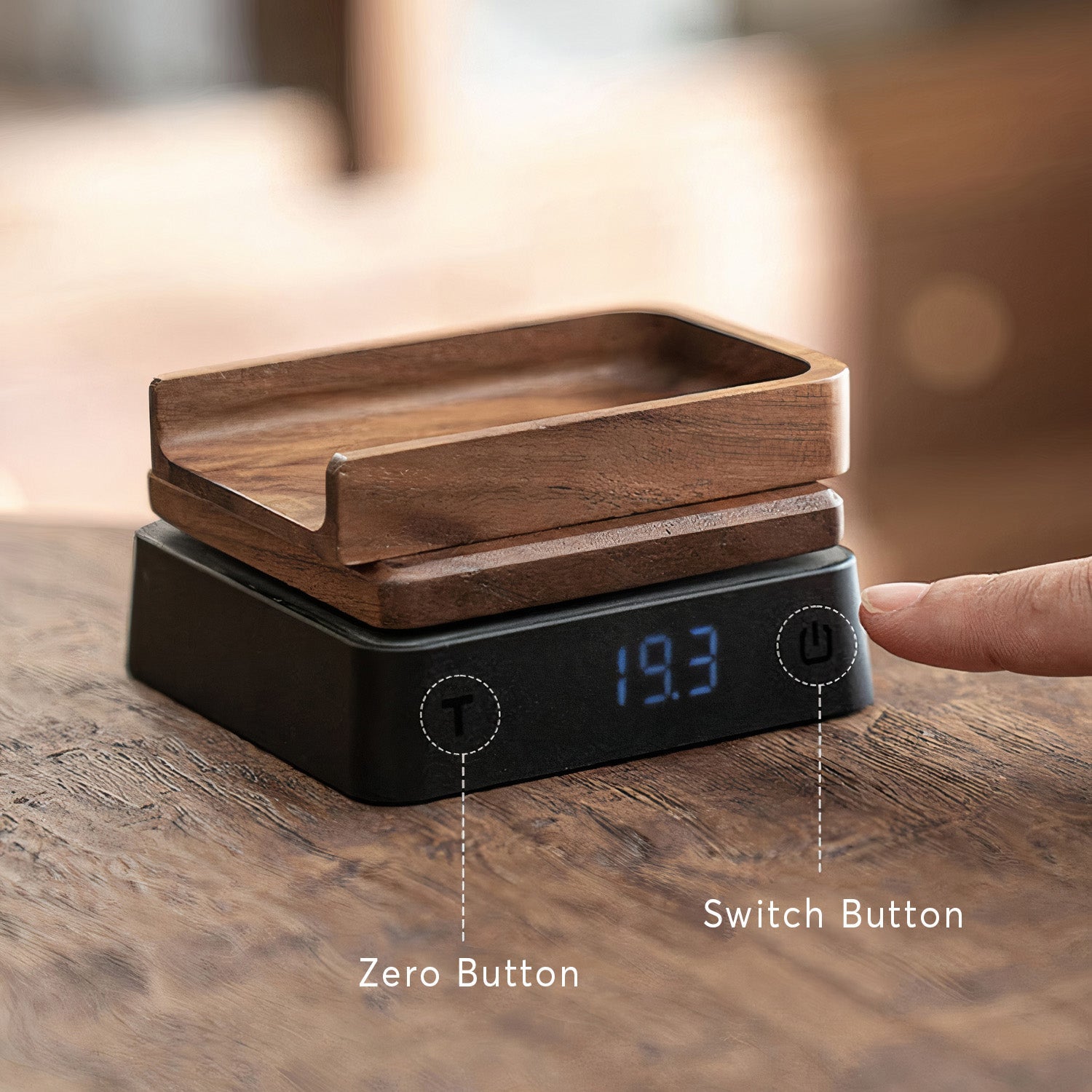 Solid Wood Electronic Scale for Tea and Coffee