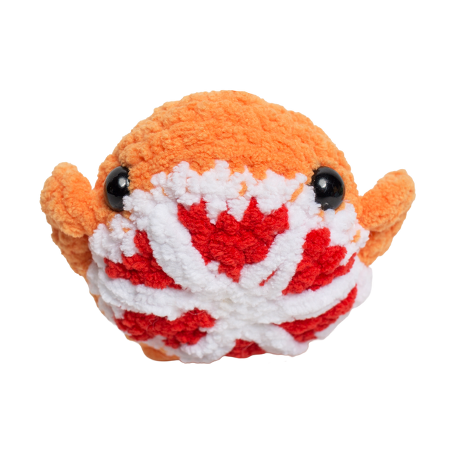 Bandit the Blood Orange Whale Crochet Plushie