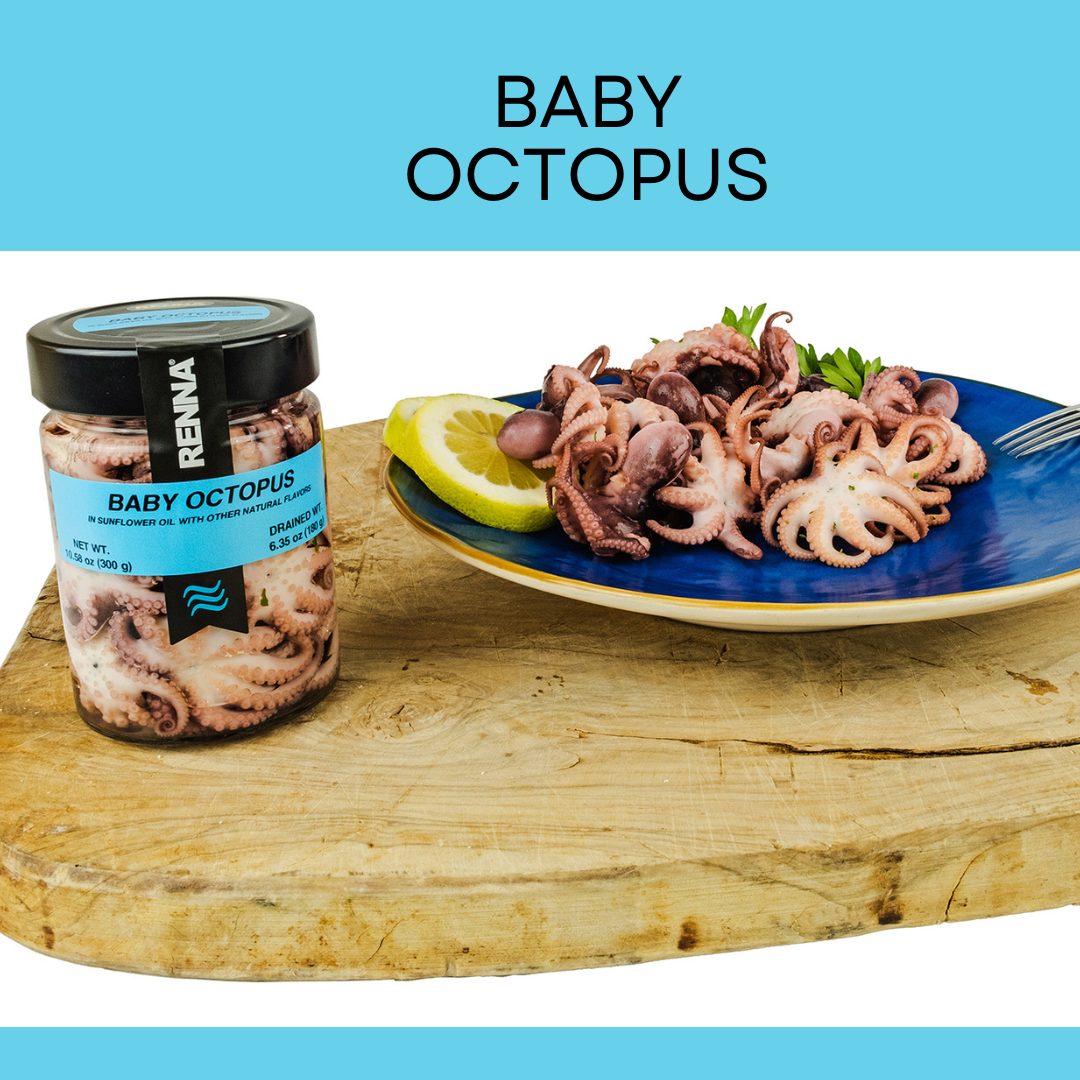 Baby / Small Octopus preserved in oil, 10.58oz