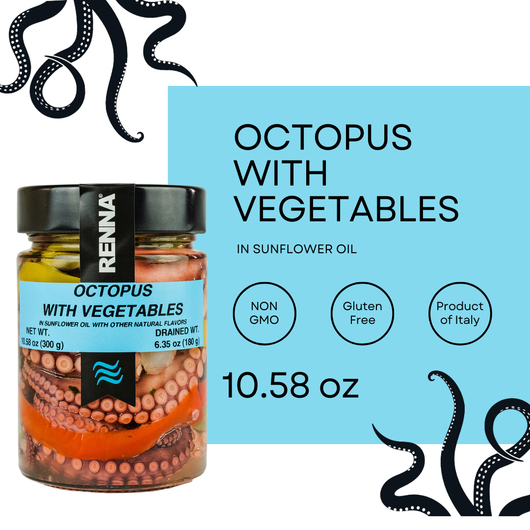 Octopus with Vegetables preserved in oil, 10.58oz