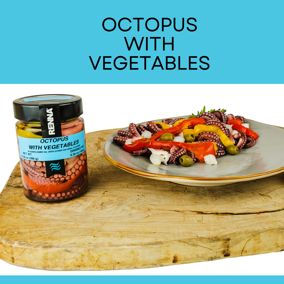 Octopus with Vegetables preserved in oil, 10.58oz