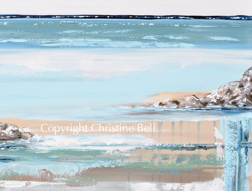 "Coastal Air" GICLEE PRINT Art Coastal Abstract Painting Blue Green Seascape Expressionistic Ocean Decor