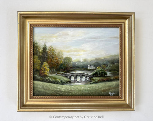 "A Romantic Journey" GICLÉE PRINT Landscape Oil Painting, "Pride and Prejudice" Palladian Bridge