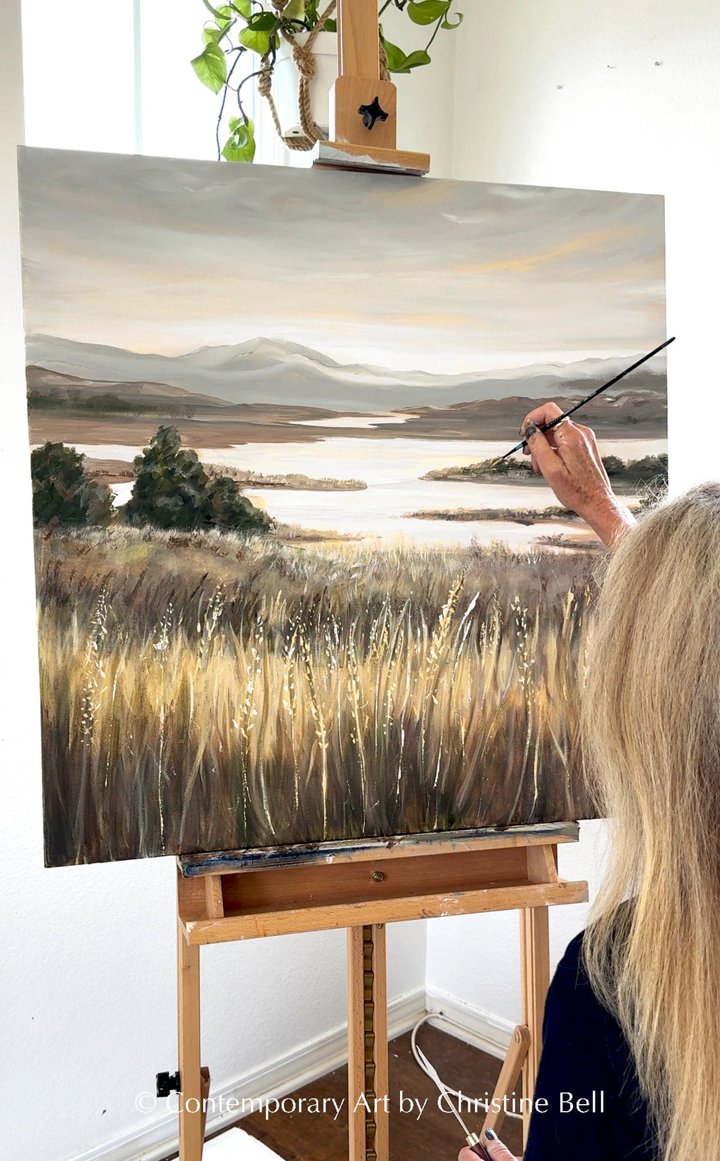 "Peaceful Outlook" GICLÉE PRINT Landscape Oil Painting, Coastal Meadow